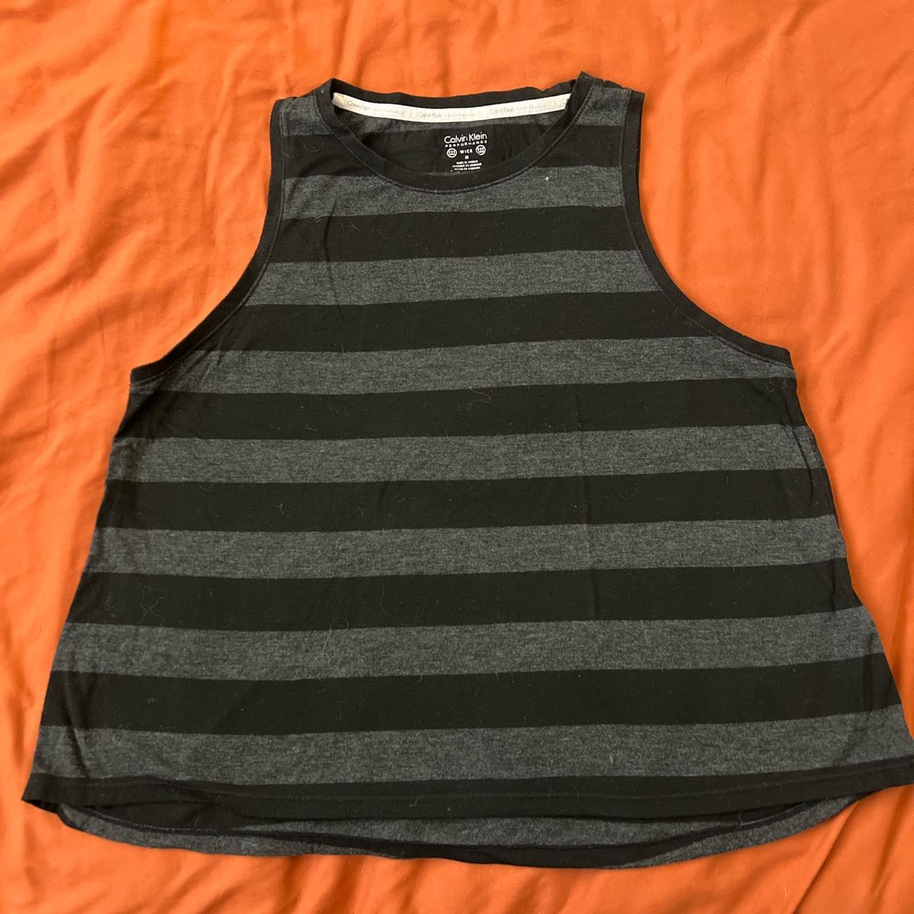 Striped Calvin Klein workout tank. Only worn a... - Depop