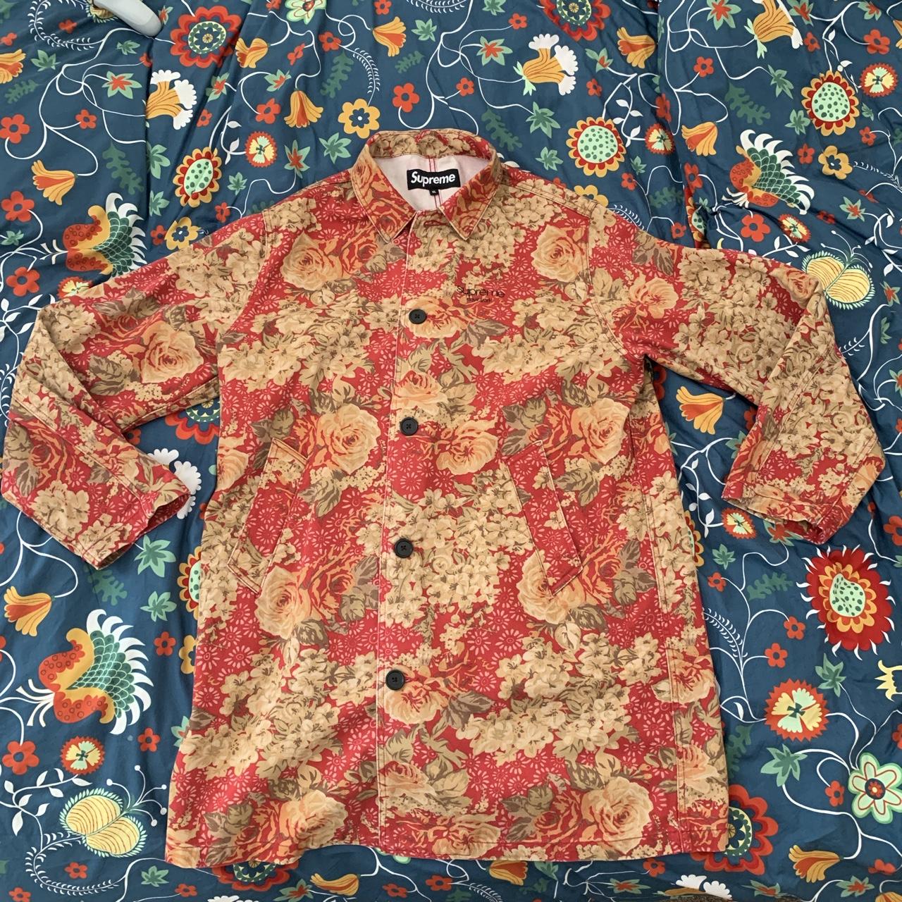 Supreme washed work on sale trench coat floral