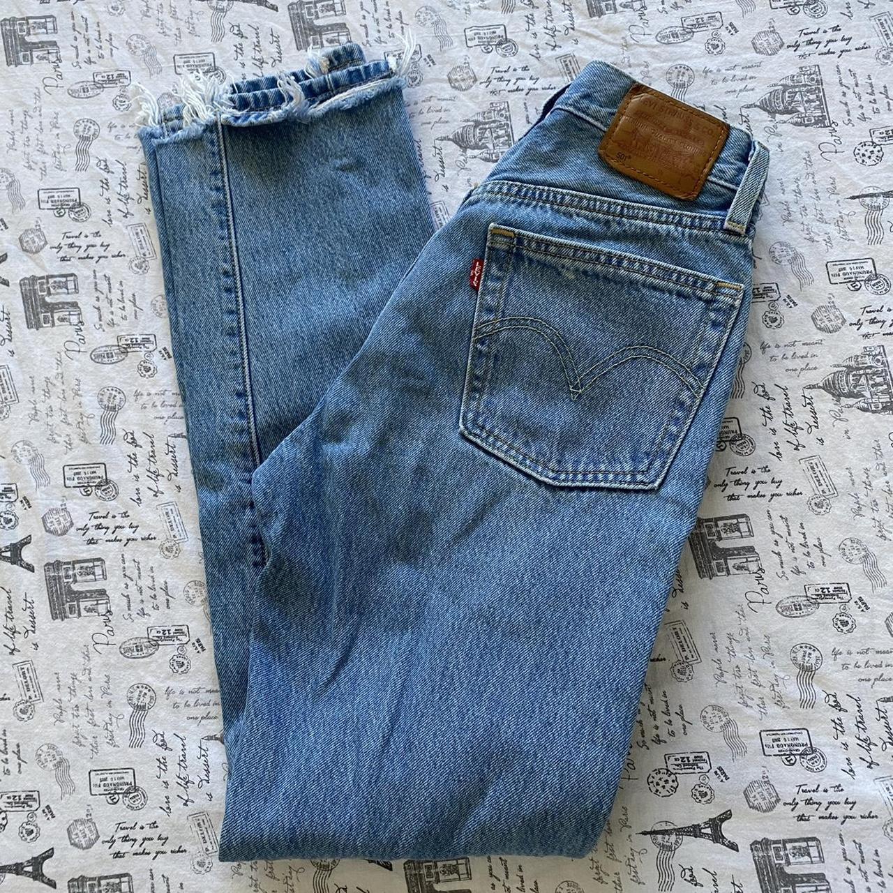 levi’s premium vintage ripped high waisted jeans 501... - Depop