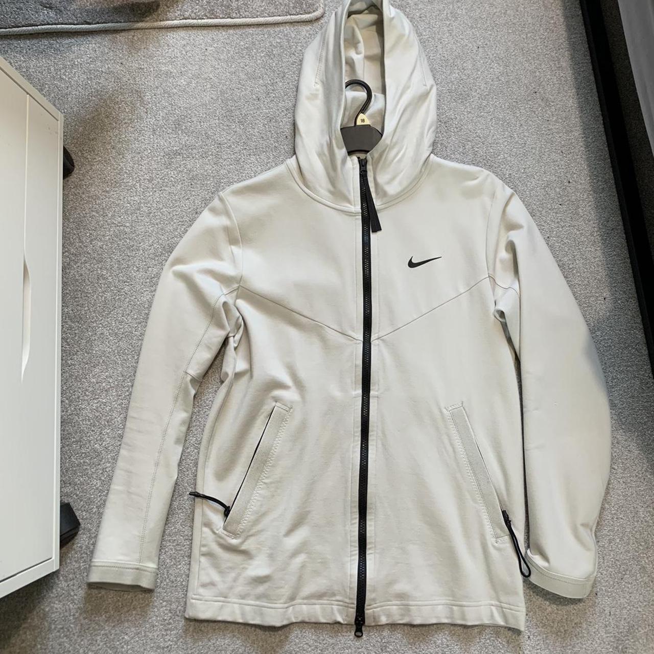 Cream Nike Tech Fleece Zip Up Hoodie Size... Depop