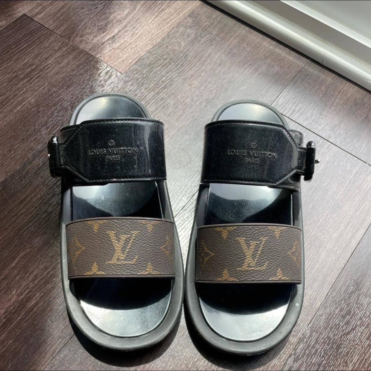 LV gladiator sandals 2018 worn minimally - Depop