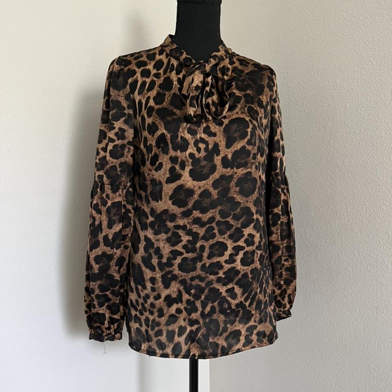 Michael Kors Animal Print Classy Blouse Size