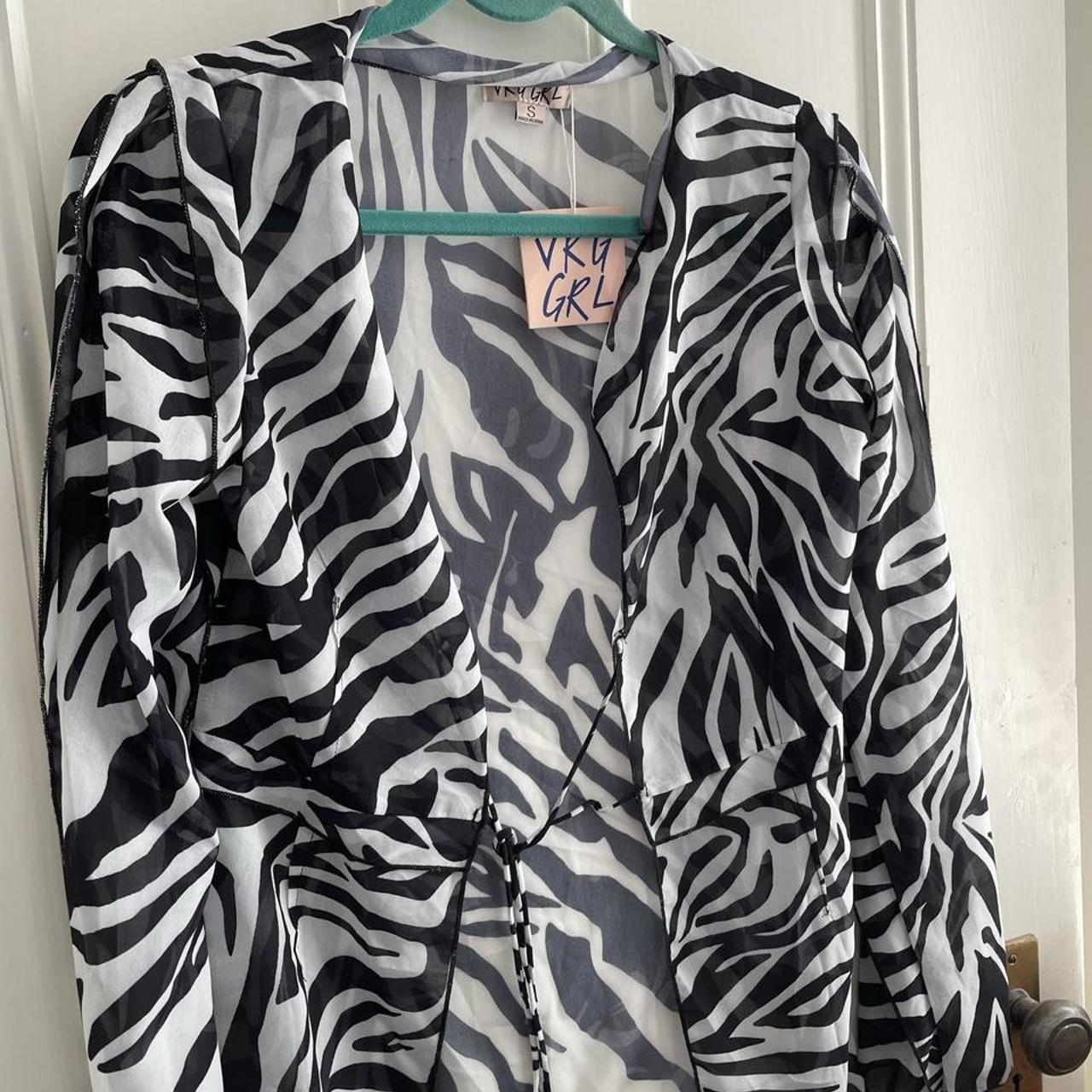 VERGE GIRL zebra print sheer blouse 🦓 🤍 new with tags - Depop