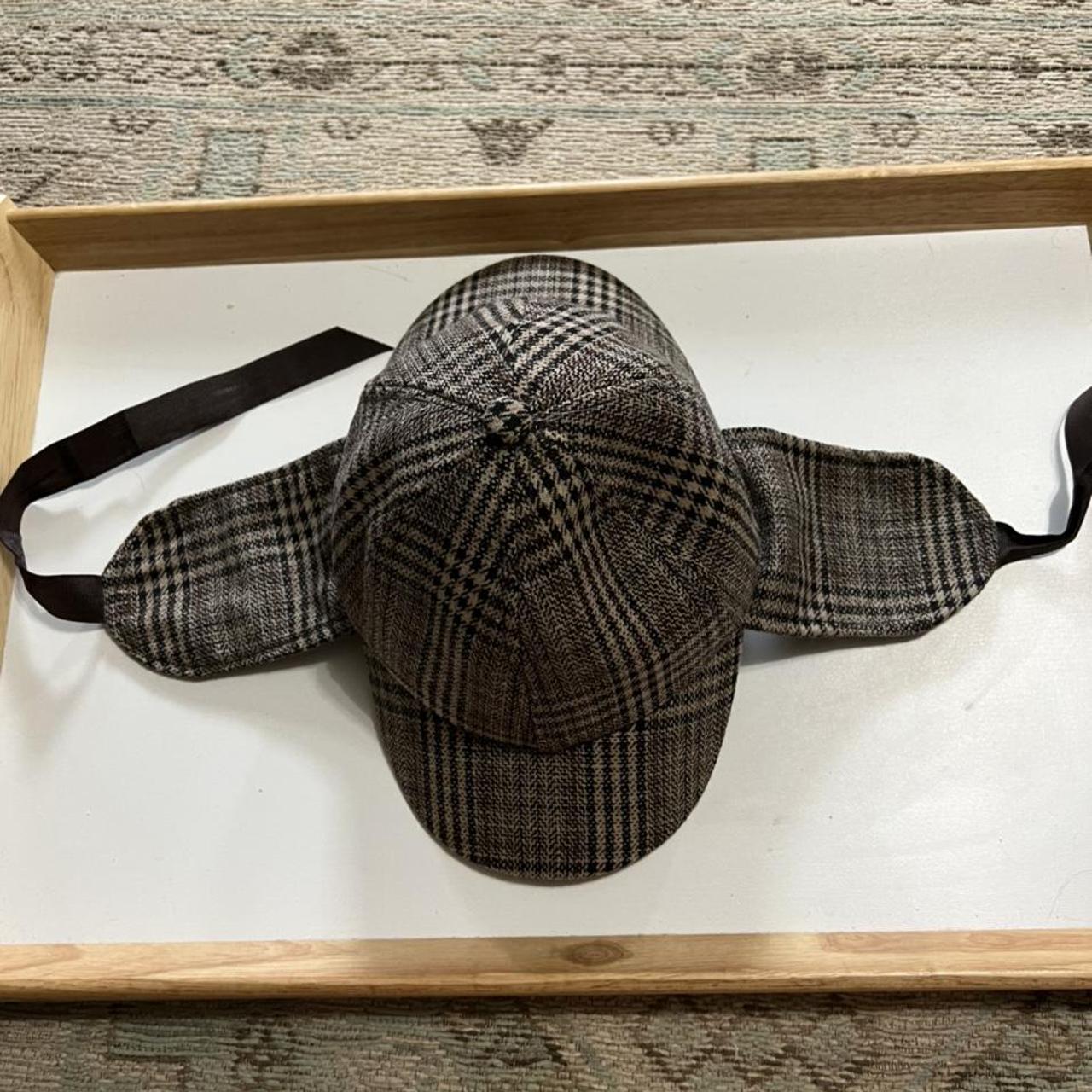 Detective hat Sherlock Holmes plaid hat British vibe... - Depop