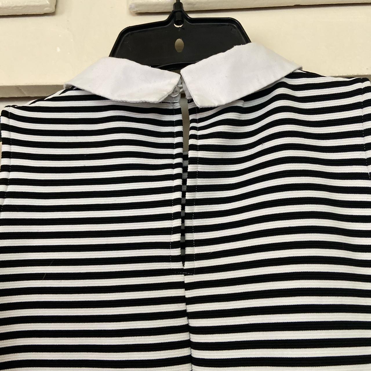 Zara black & white striped sleveless top with Peter... Depop