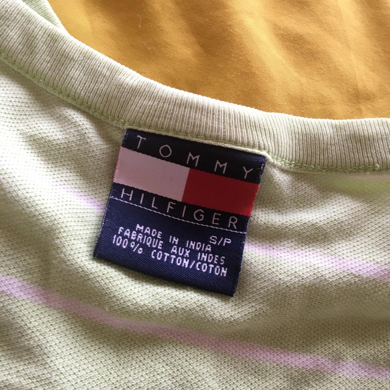 Large Tommy Hilfiger Cropped T-Shirt. Olive green, - Depop