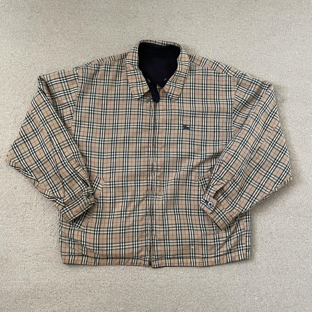 vintage 90s burberry nova check reversible... - Depop