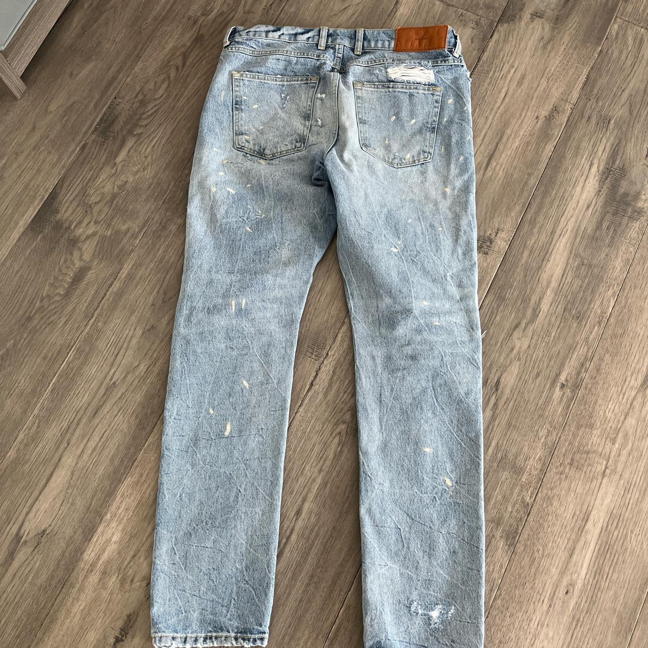 River Island Men's Blue and White Jeans (2)