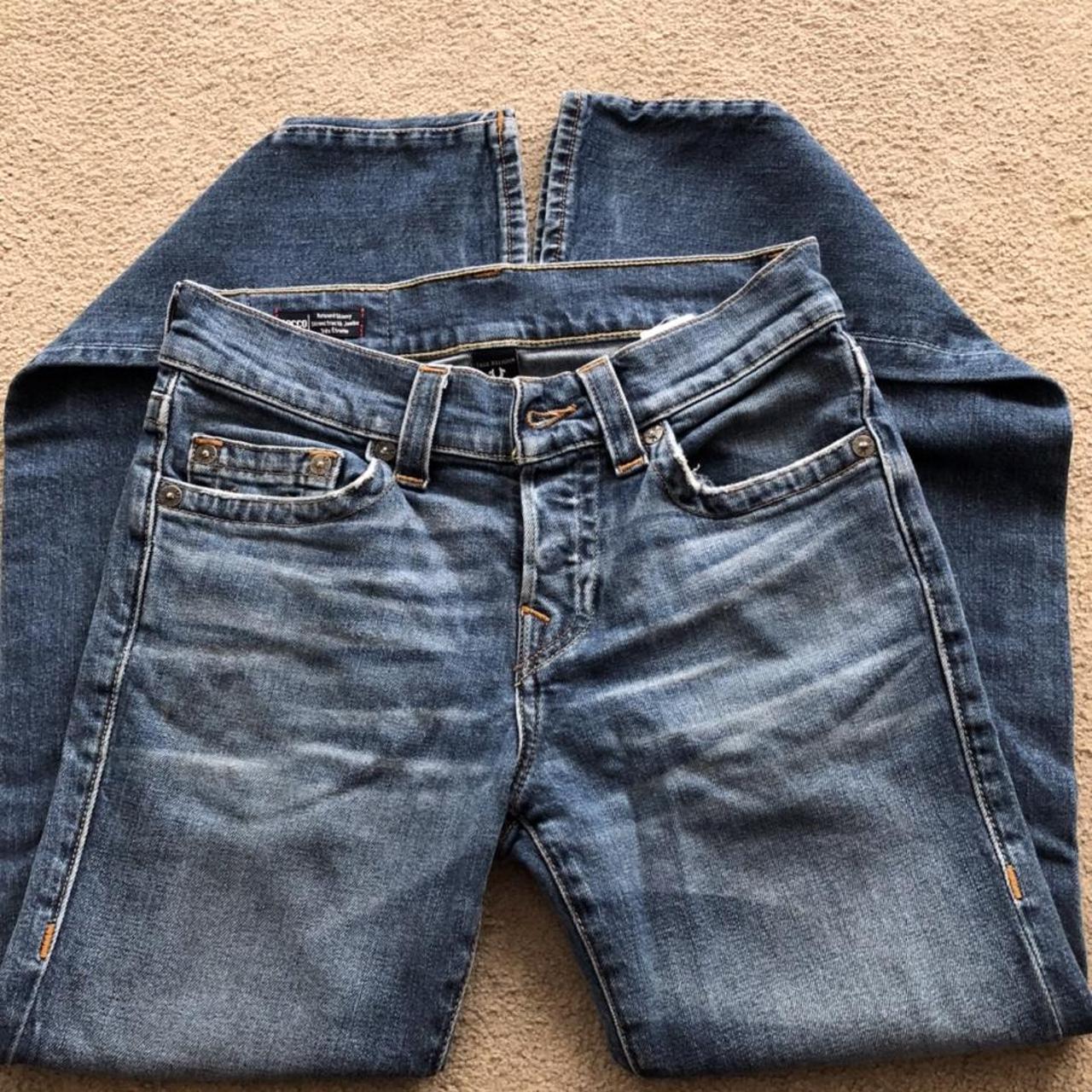 True Religion Men's Navy and Blue Jeans | Depop