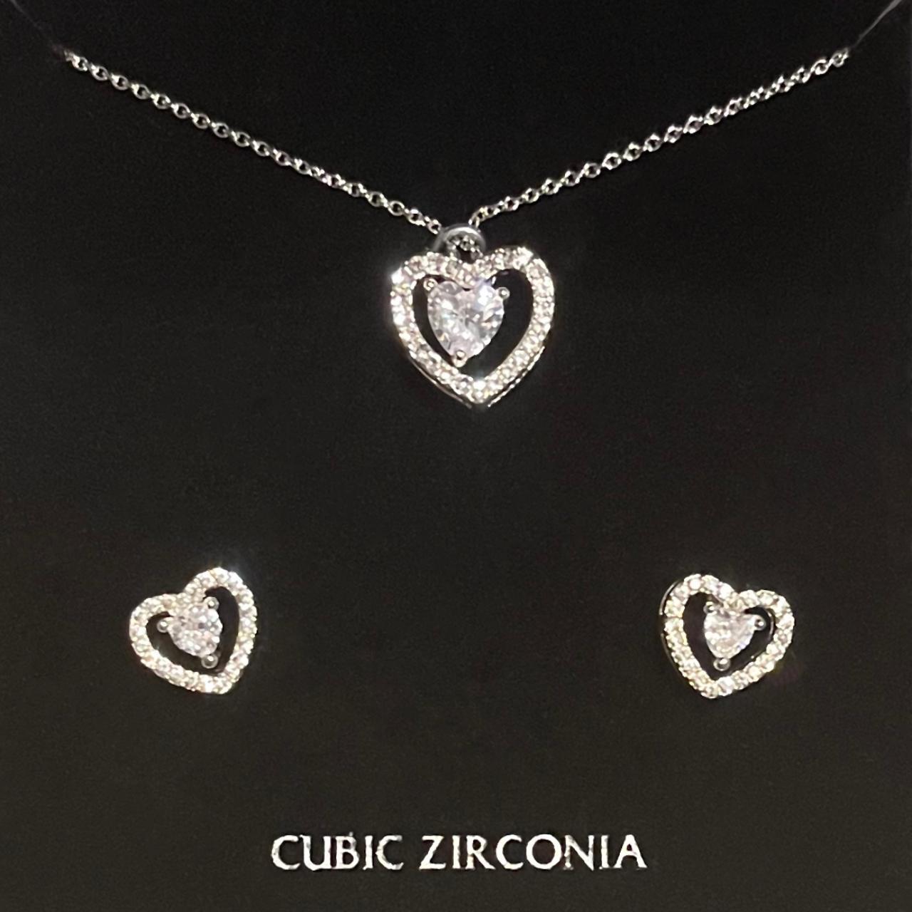 Sparkle allure cubic zirconia deals necklace and earring set