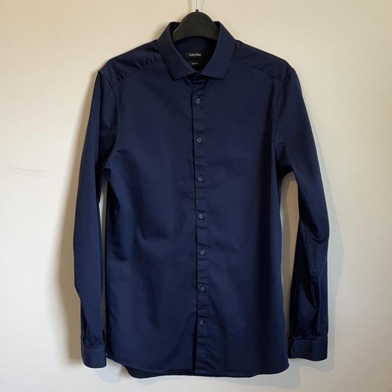 Mens Slim fit Calvin Klein shirt in Navy. Size 38”... - Depop