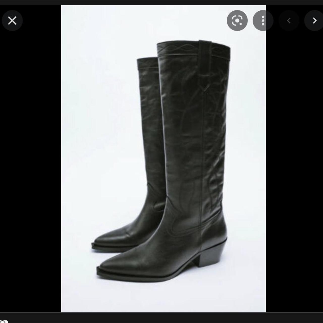 Zara Women's Black Boots Depop