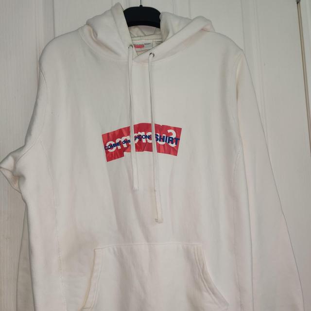 Supreme CDG Box Logo hoodie white Medium Commes des 