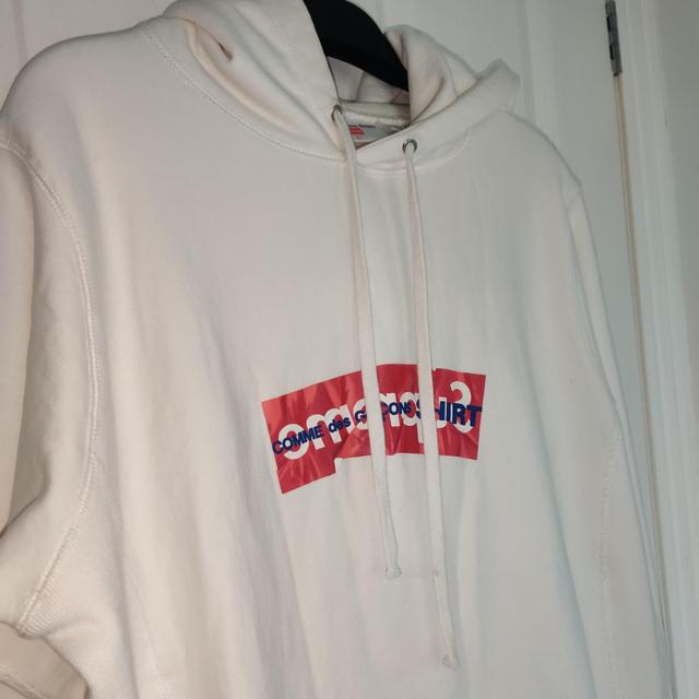 Supreme CDG Box Logo hoodie white Medium Commes des