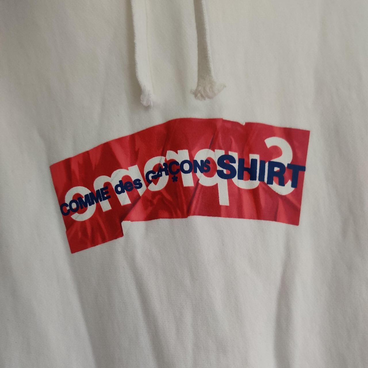 Supreme cdg best sale white hoodie