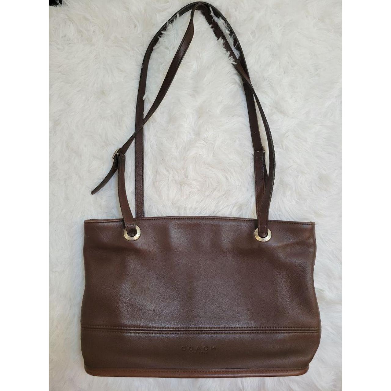 Coach Vintage Brown Leather Satchel Shoulder Bag... - Depop