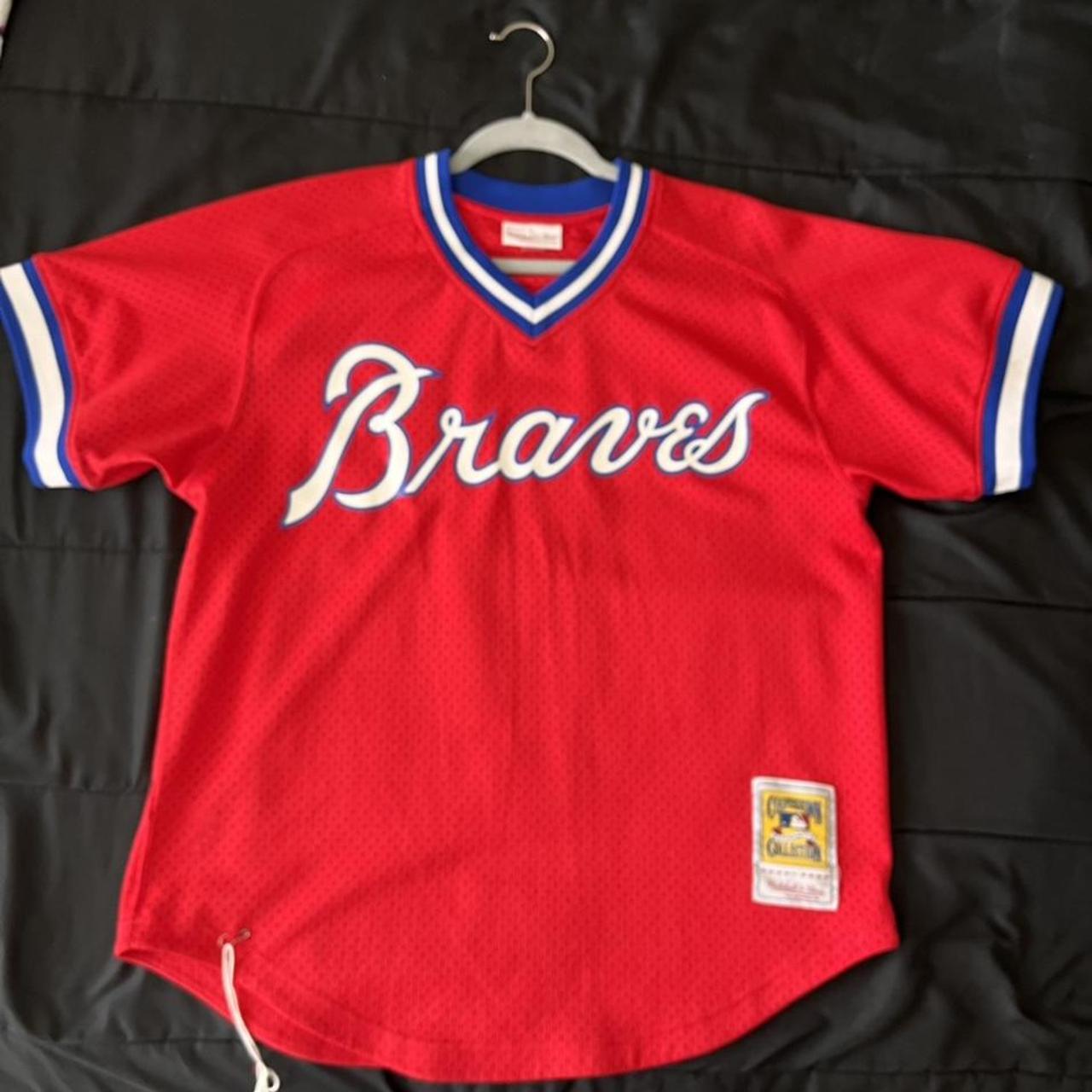 unisex atlanta braves jersey! only flaws are - Depop