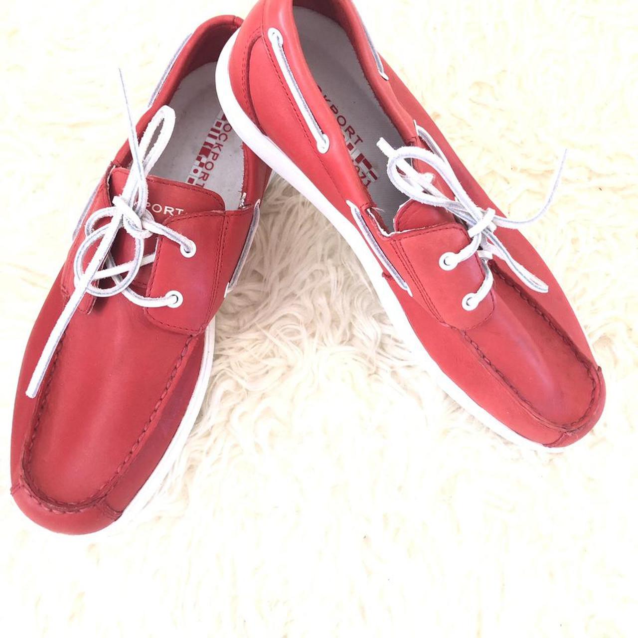 Rockport Men's Red and White Loafers (2)