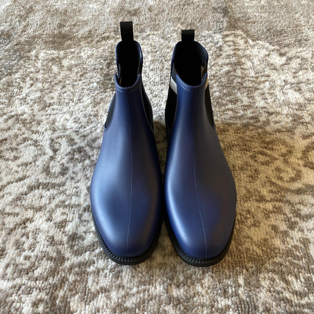 Bally Women's Blue and Navy Boots | Depop
