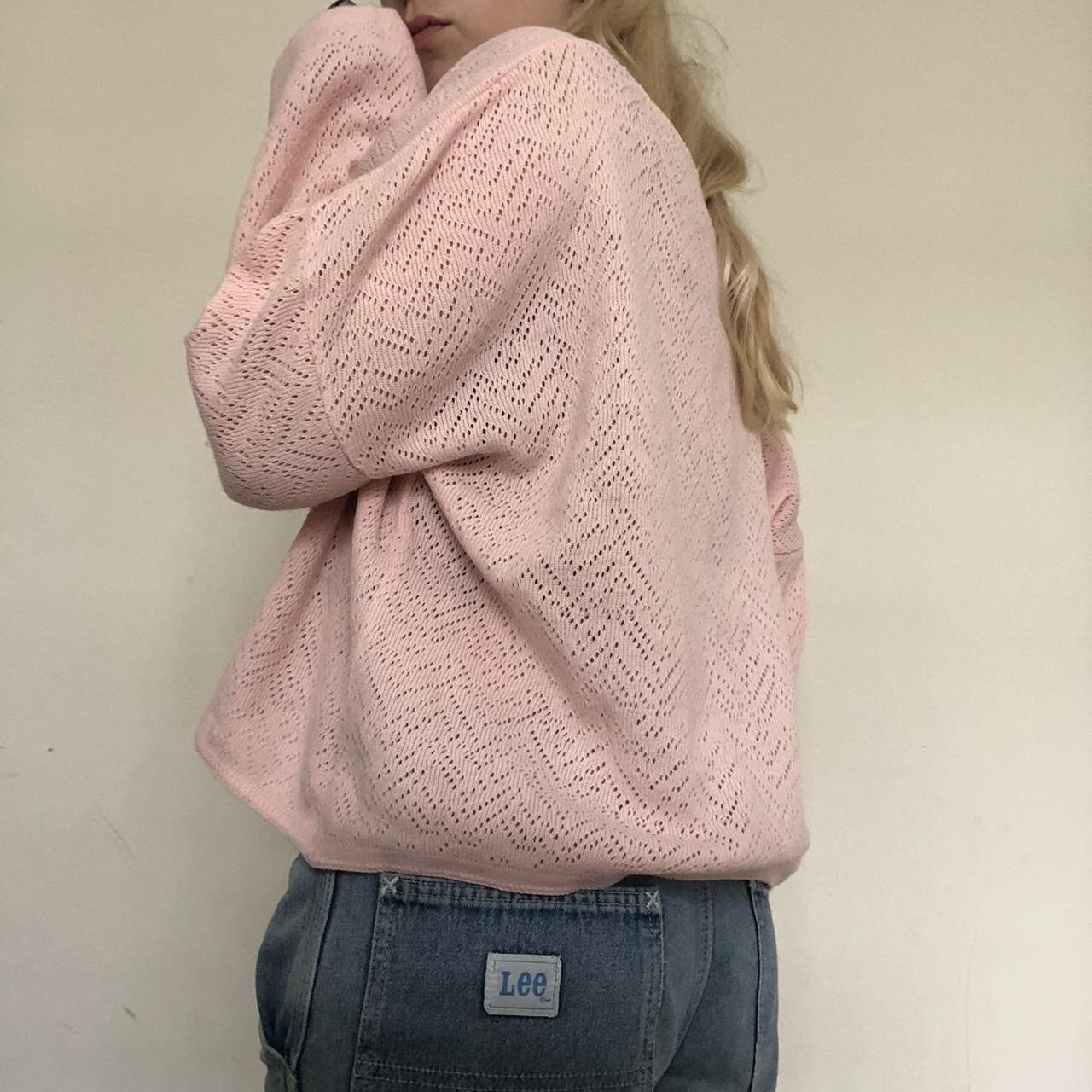 Adorable baby pink cover up sweater Vintage... Depop