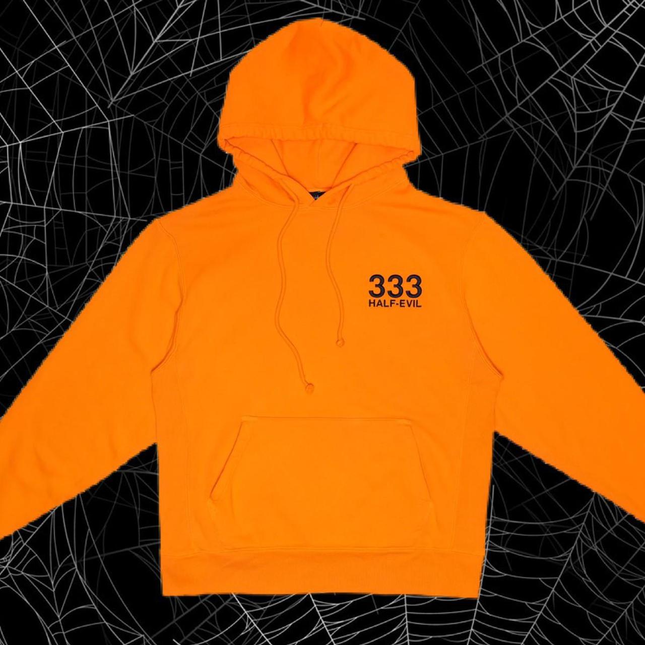 Half black half orange hoodie hot sale