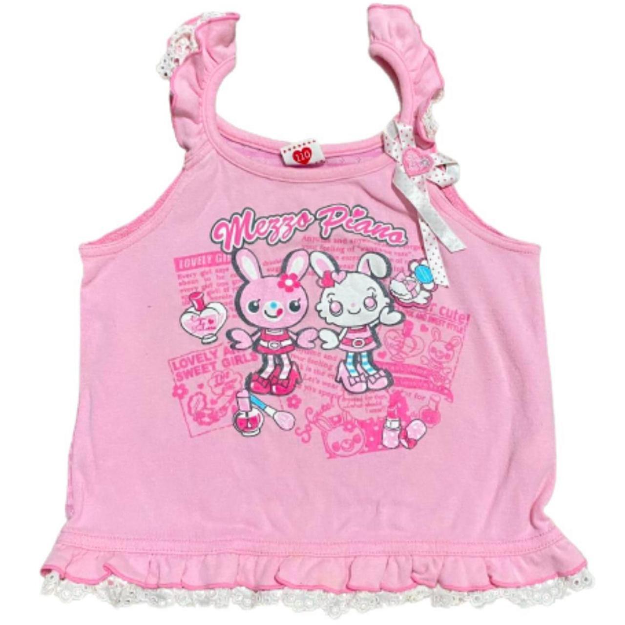 mezzo piano pink cami tank top w/ white polka dot... Depop