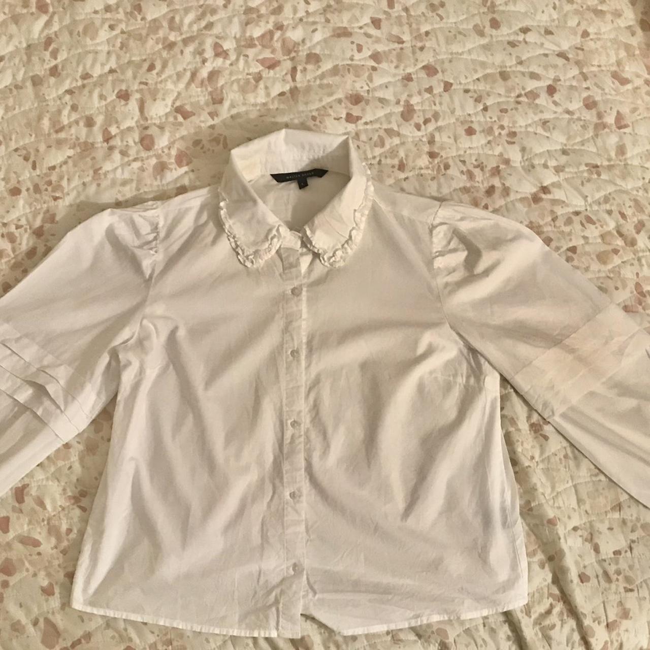 walter baker blouse frilly collar and sleeves SIZE... - Depop