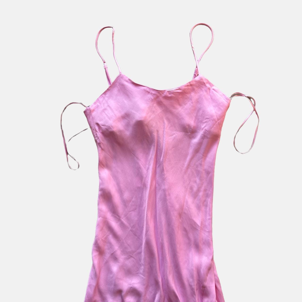 Beautiful pink satin style long maxi slip dress 💖... - Depop