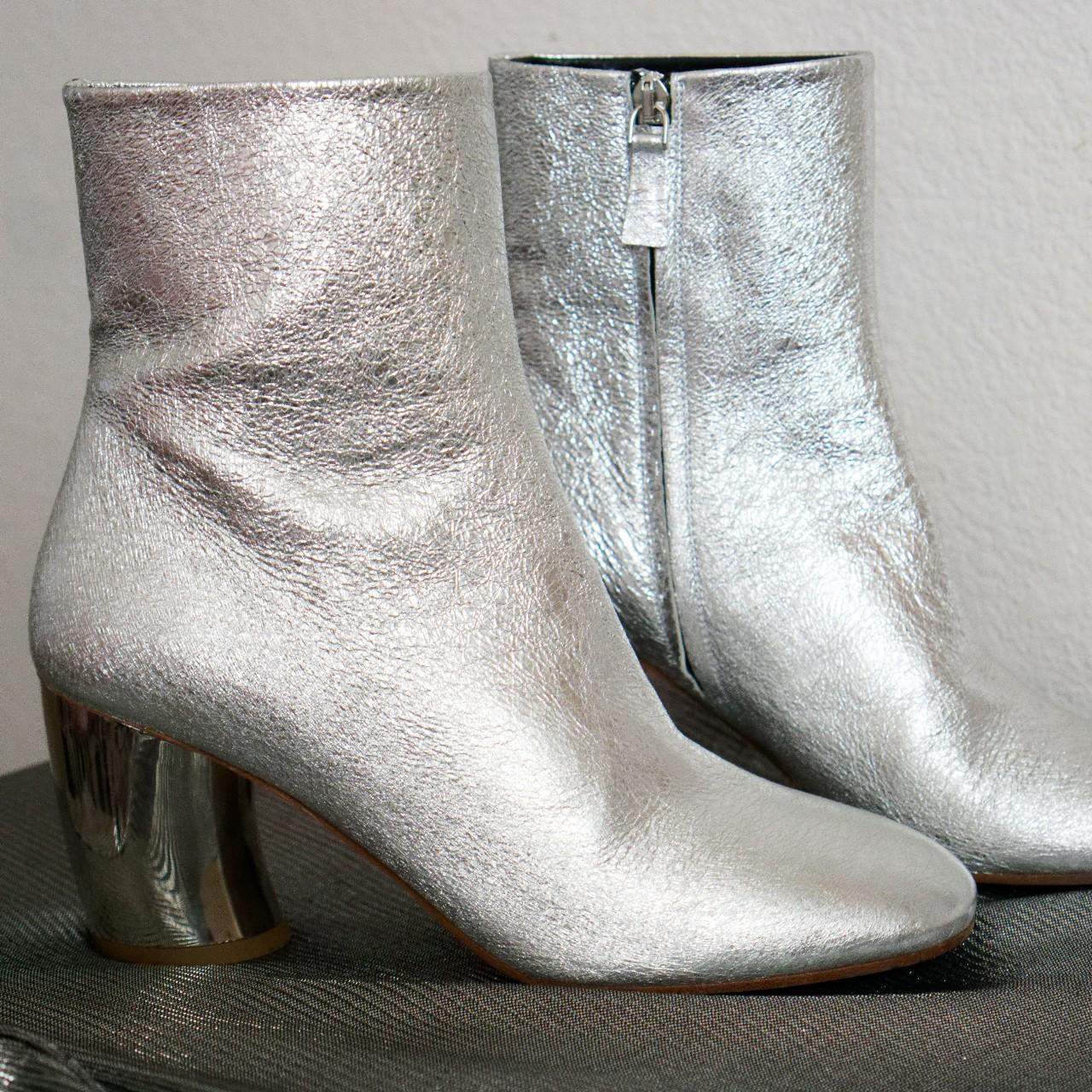 Silver Metallic Ankle Boots by Proenza Schouler. Depop