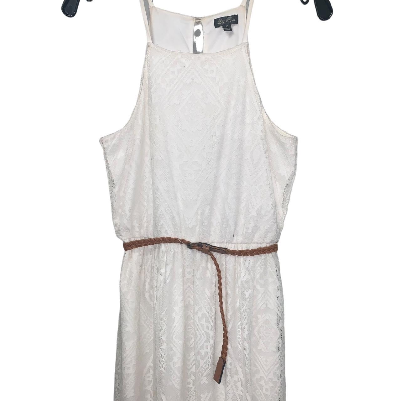 Lillian Rose Women's White and Brown Dress (3)