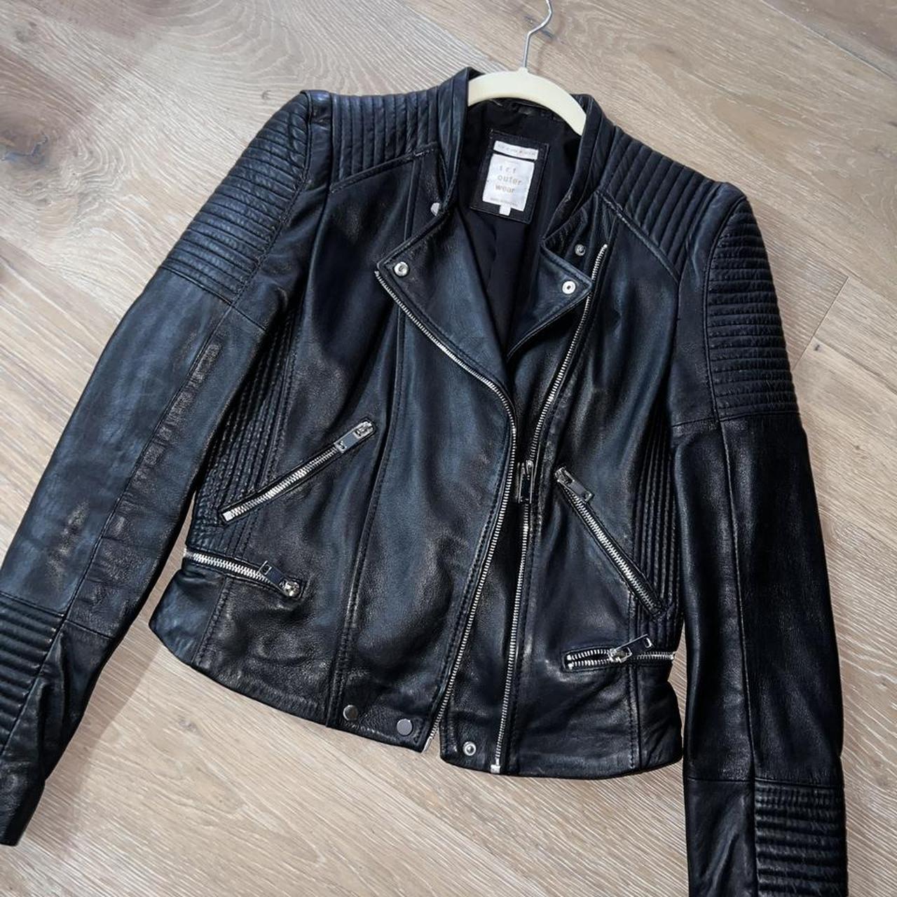 Zara medium leather jacket good condition Depop