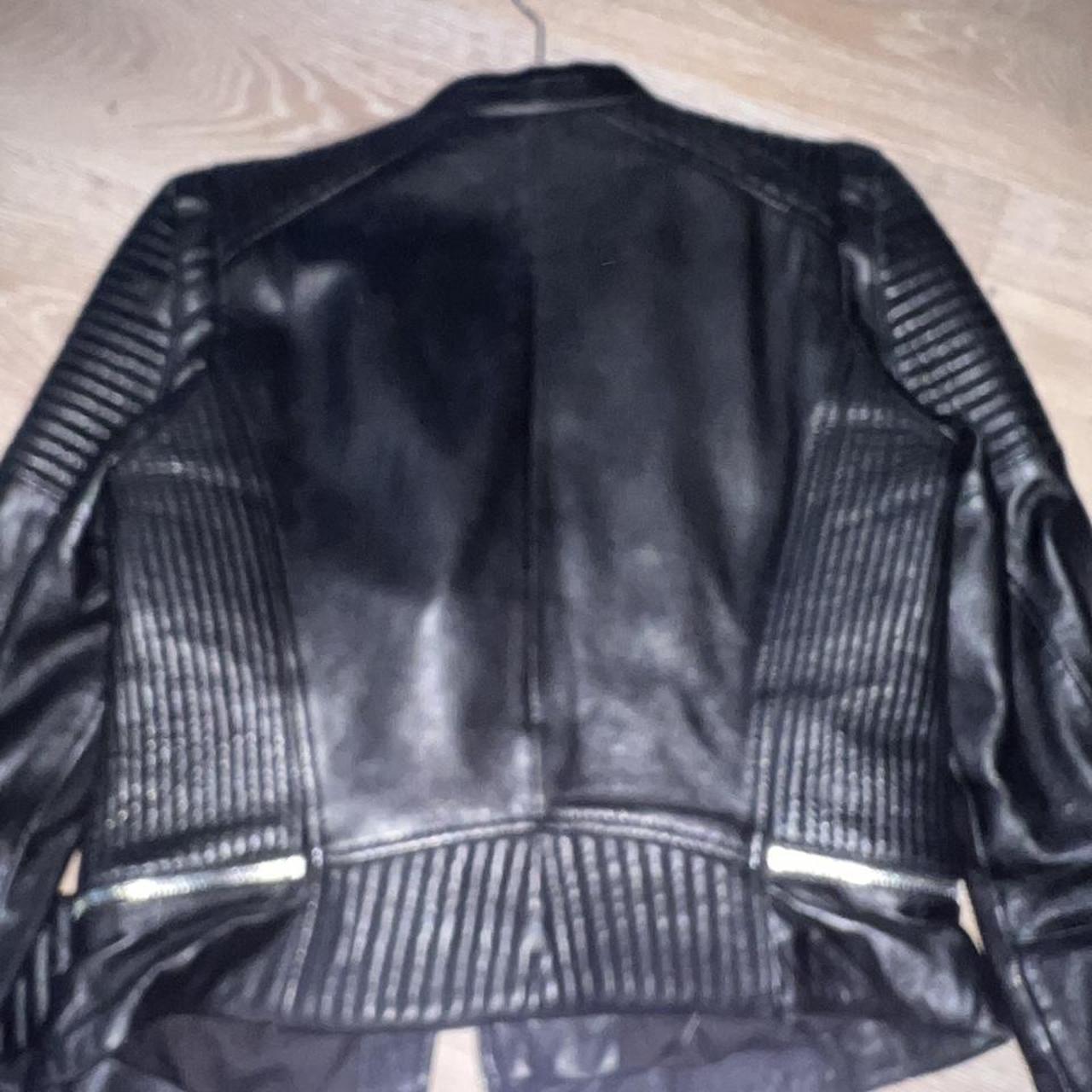 Zara medium leather jacket good condition Depop