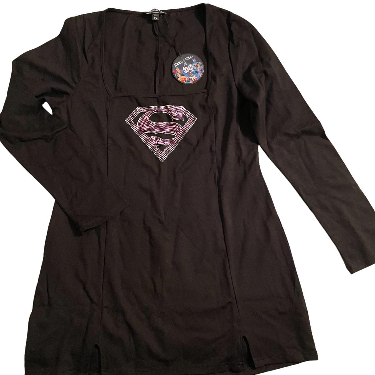 Dolls Kill x DC plus My Kryptonite Rhinestone mini... Depop