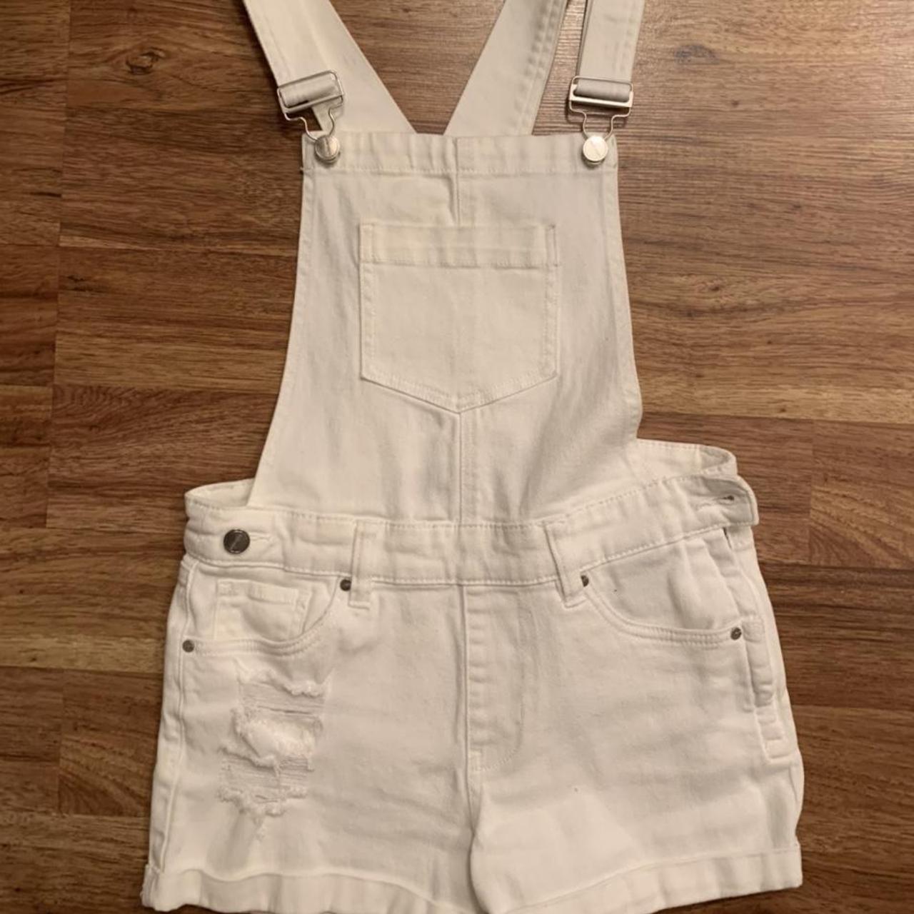 Dollhouse white overall shorts super cute with... Depop