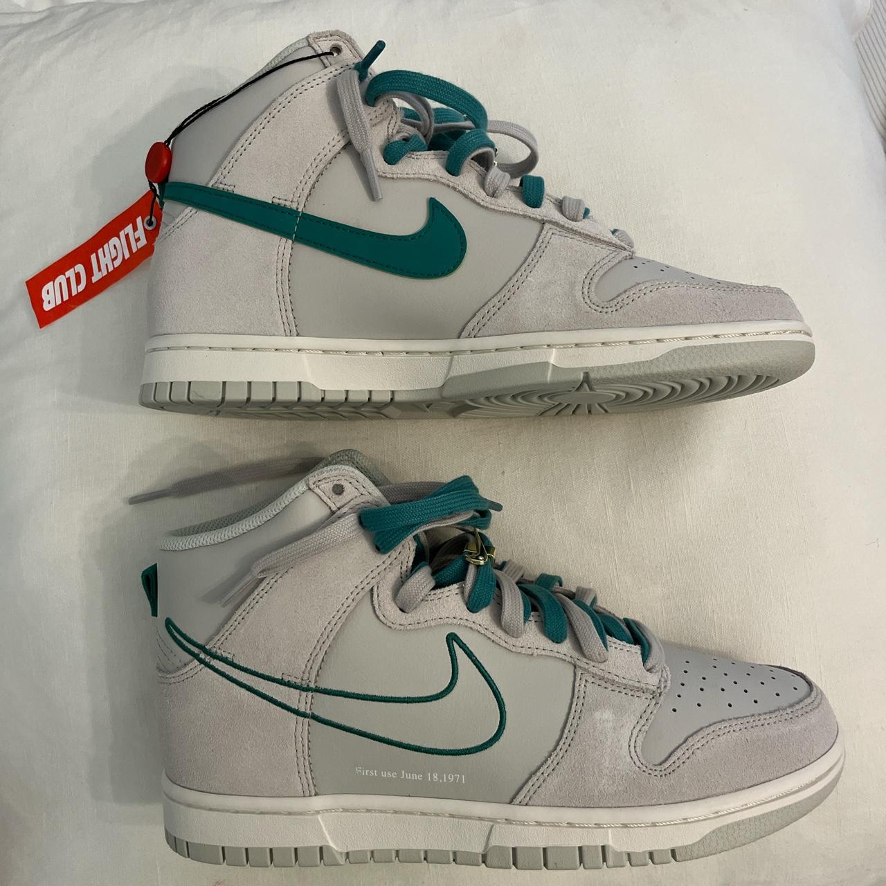 Nike Dunk HI SE light bone/green noise size 8.5... - Depop