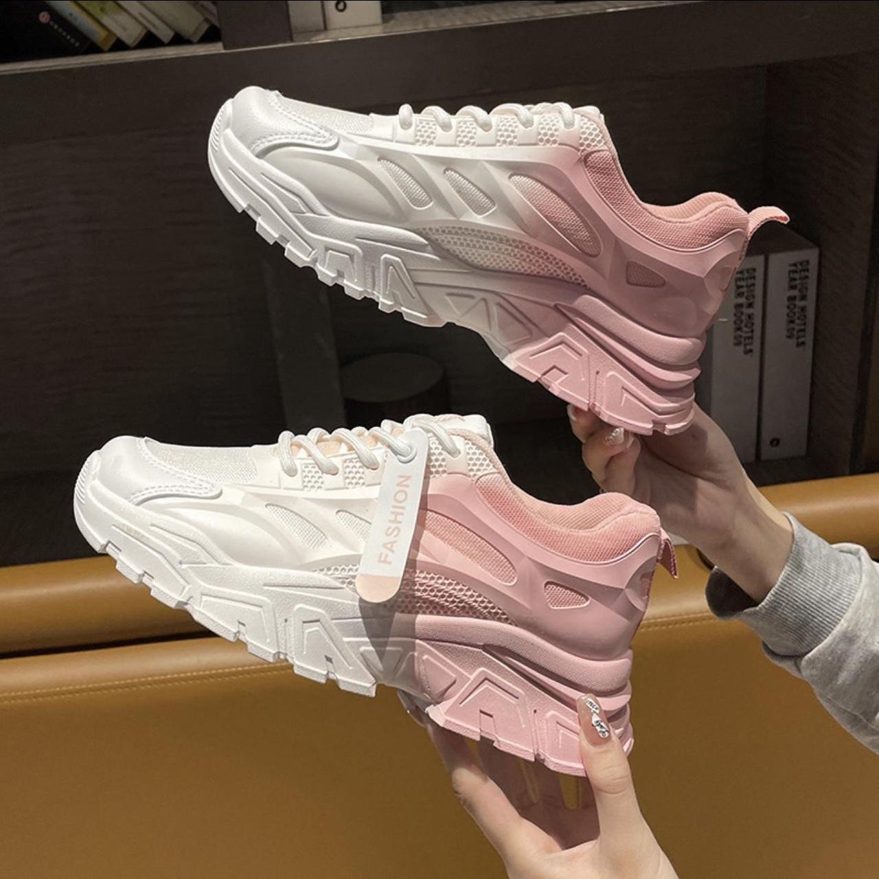 white and pink fila shoes