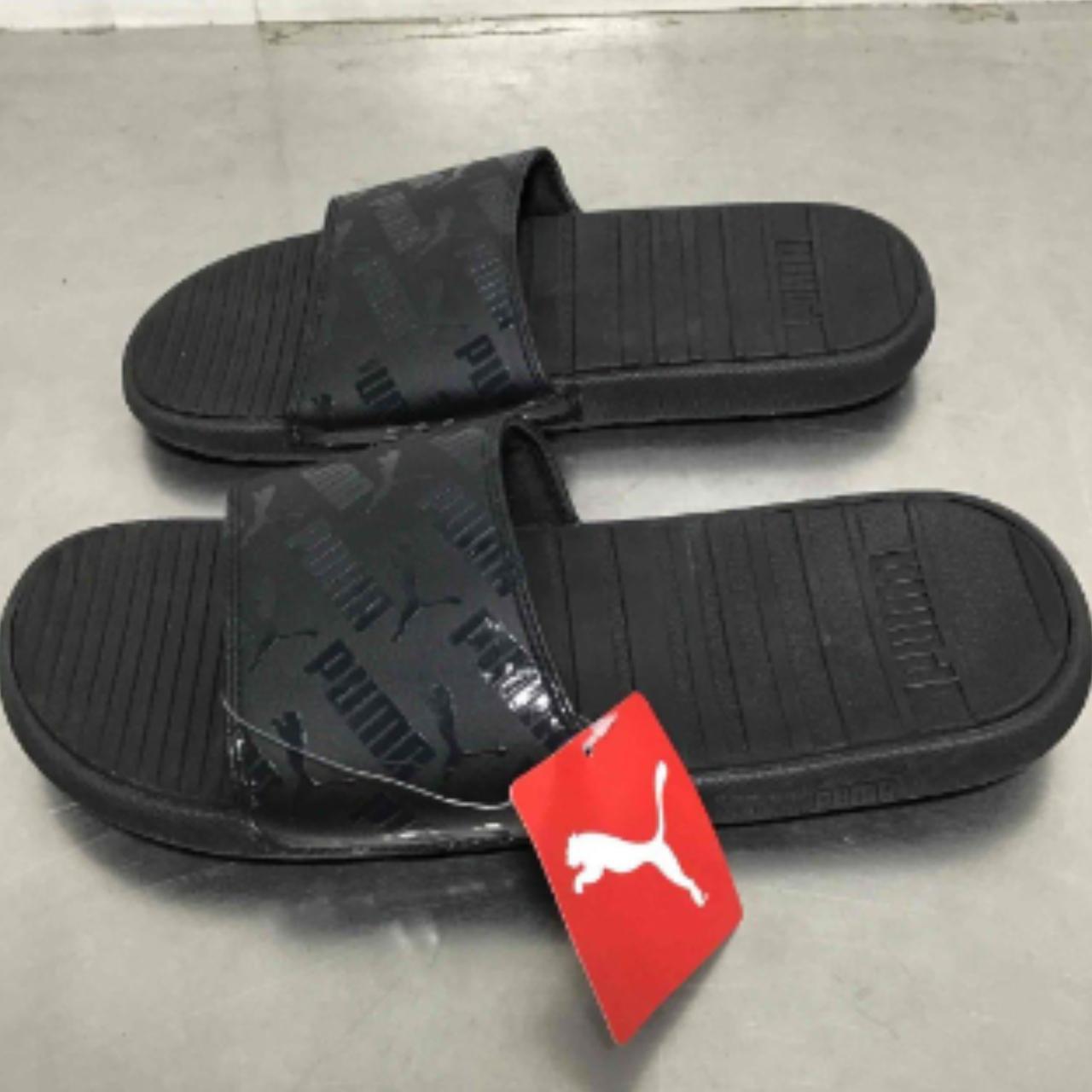 Puma Men's Black Slides | Depop