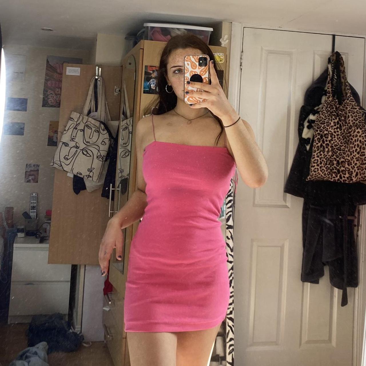 zara hot pink mini dress