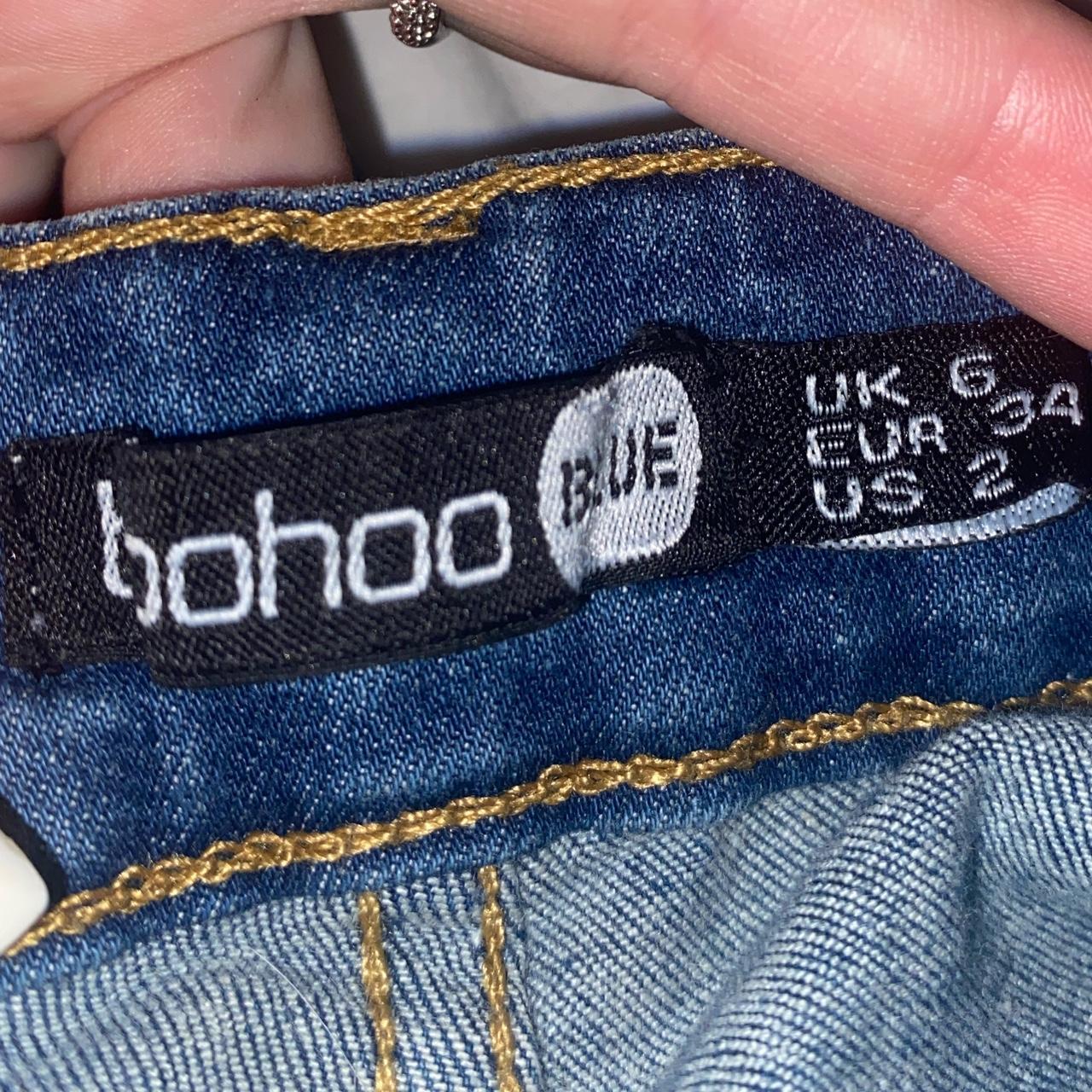 Boohoo high wasted skinny flared denim jeans size... Depop