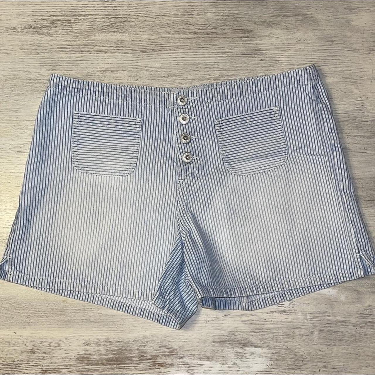 L.A. Blues Women's Blue and White Shorts | Depop