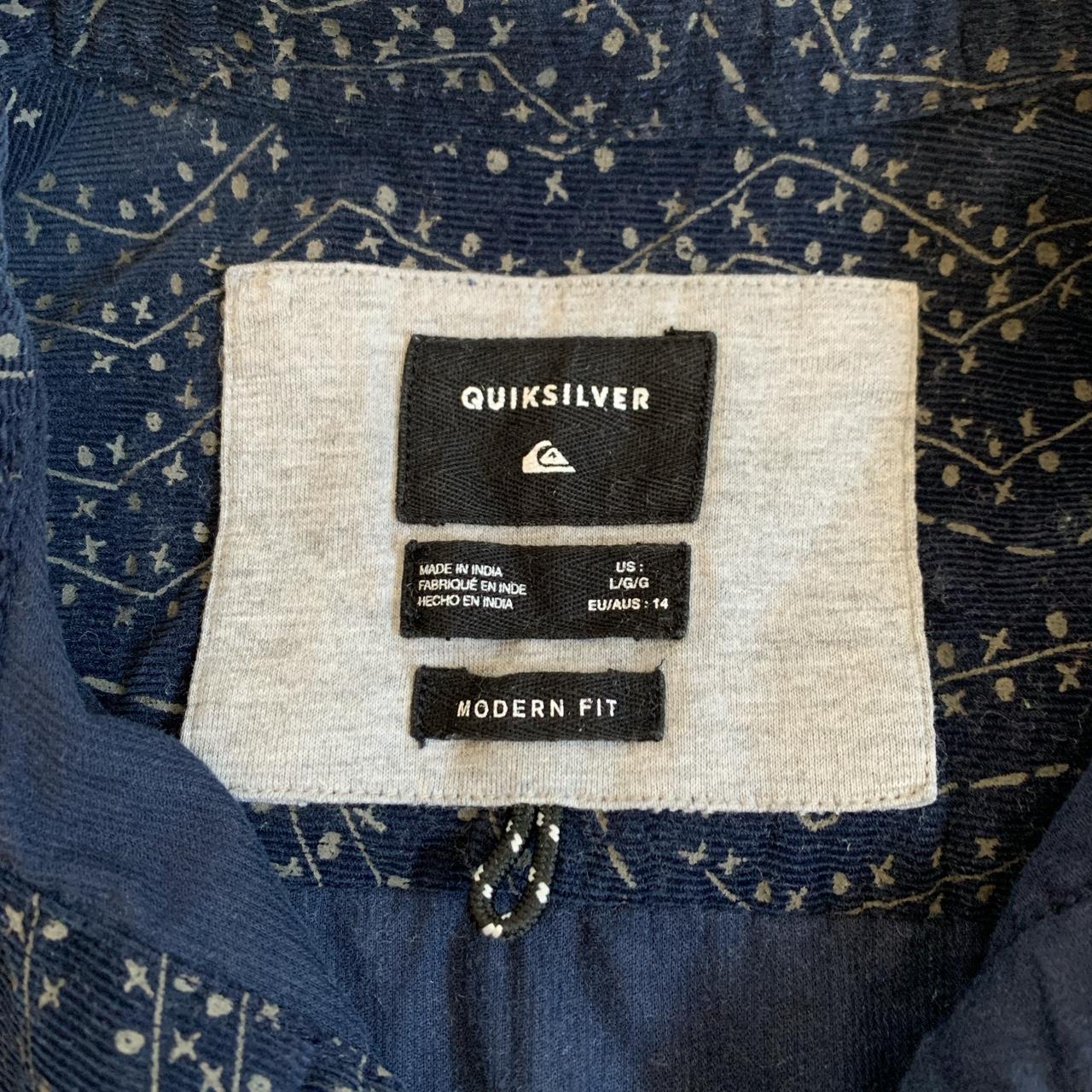 navy quiksilver corduroy button up collar shirt.... - Depop