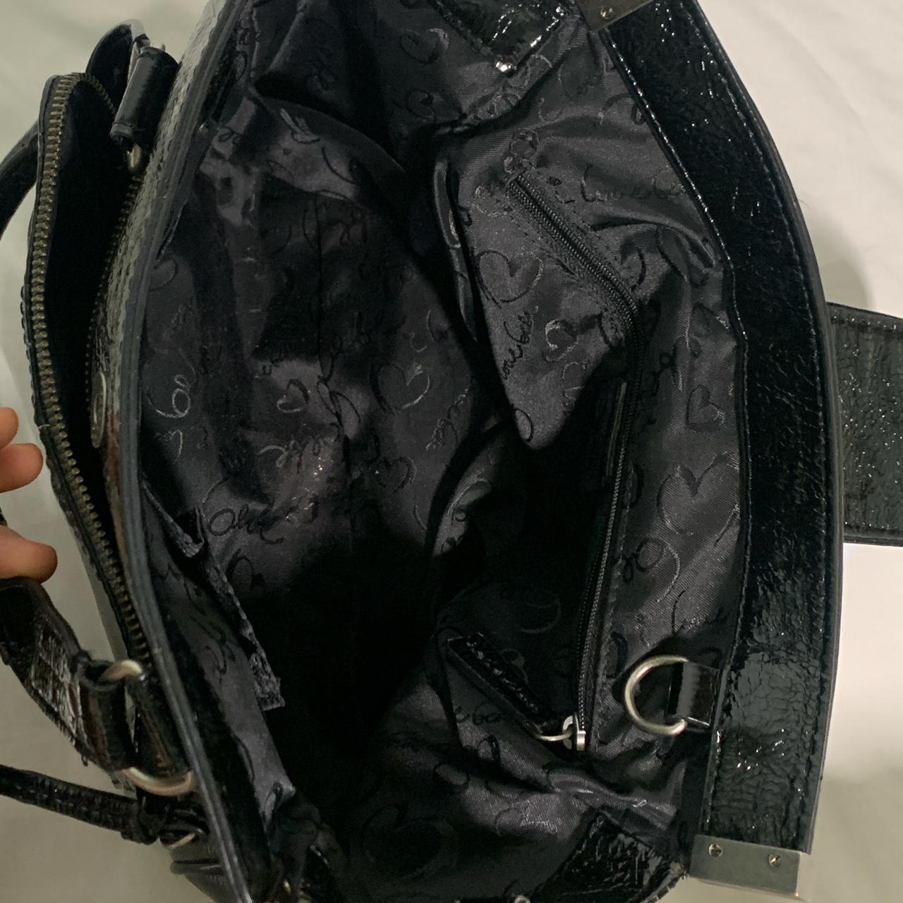 VINTAGE 90s BEBE “wet look” black leather purse.... - Depop