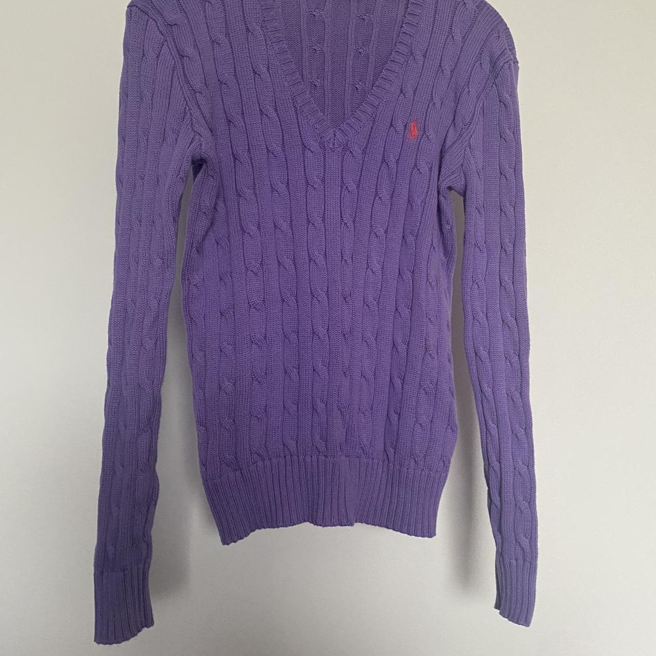 #ralphlauren Lilac Ralph Lauren cable knit jumper,... - Depop