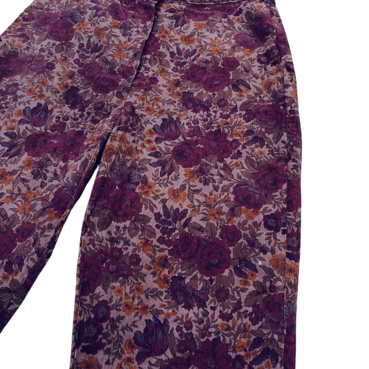 Cord Cordroy Floral Purple Vintage Paisley Grey... - Depop