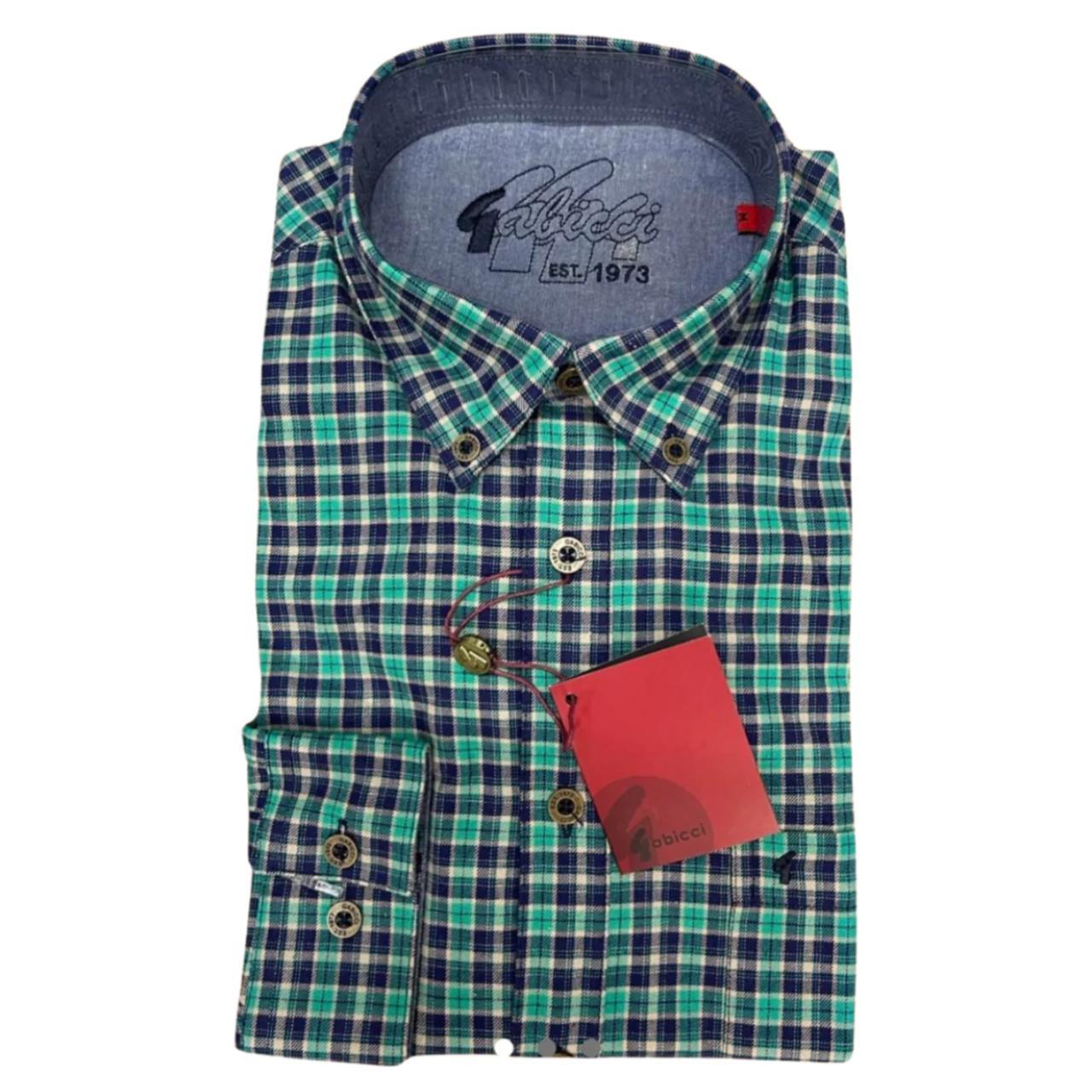 Gabicci Men's Green and Blue Shirt Depop