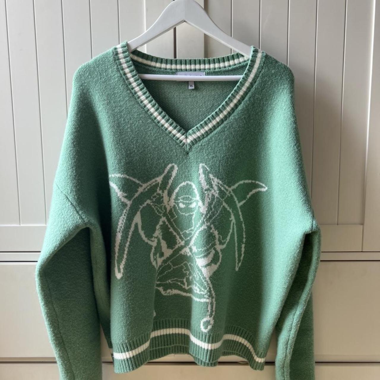 Knit Jumper Heaven Can Wait Green Sweater Skull Sweater Hcw Green