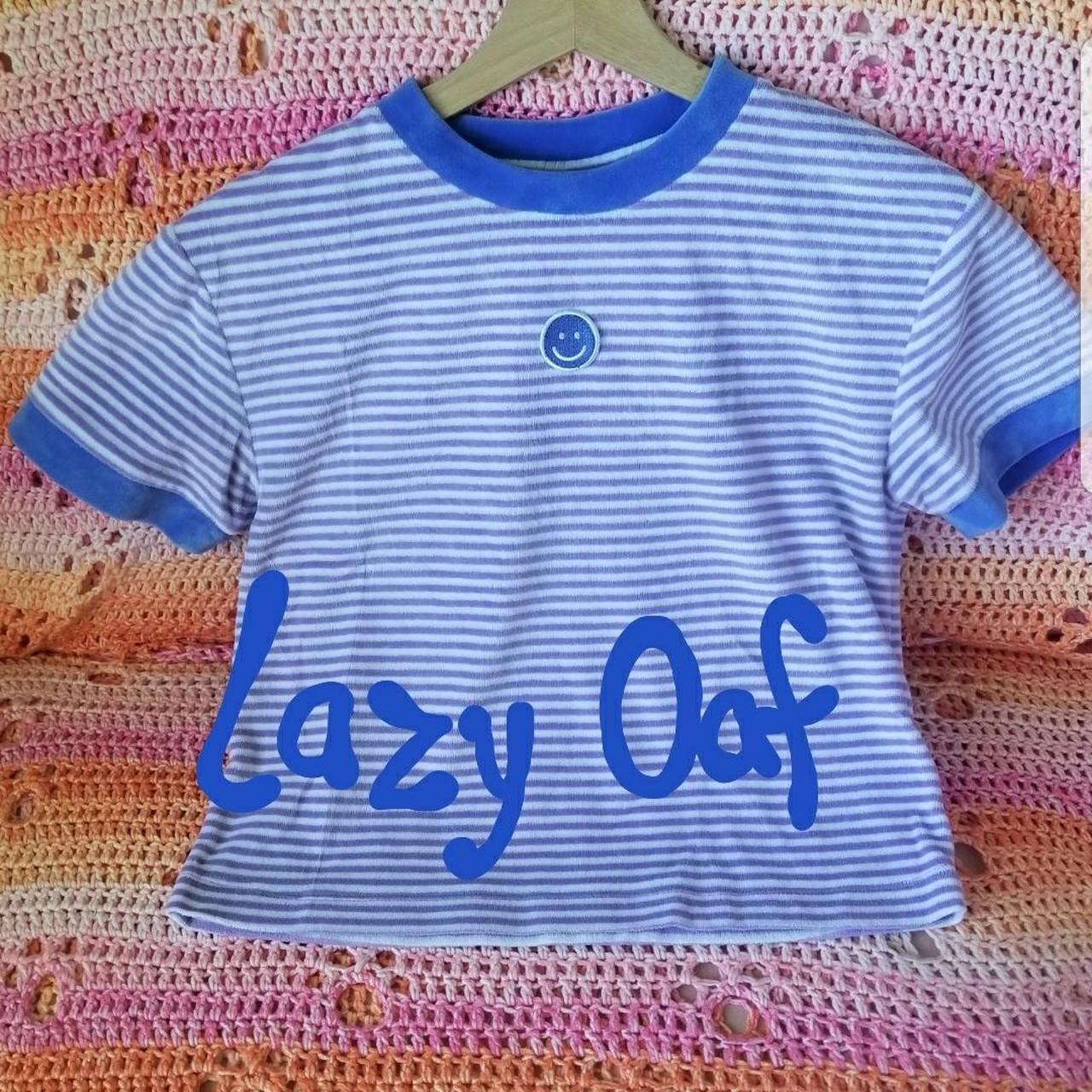 Lazy Oaf Women's Blue and Purple Crop-top