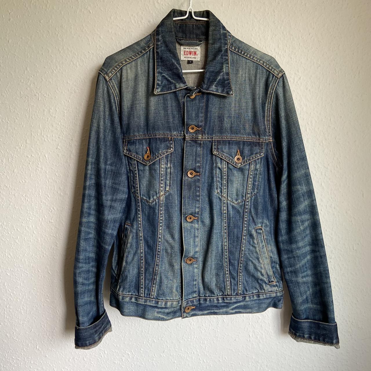 Edwin Jeans Denim Jacket Men’s | Distressed | Size... - Depop