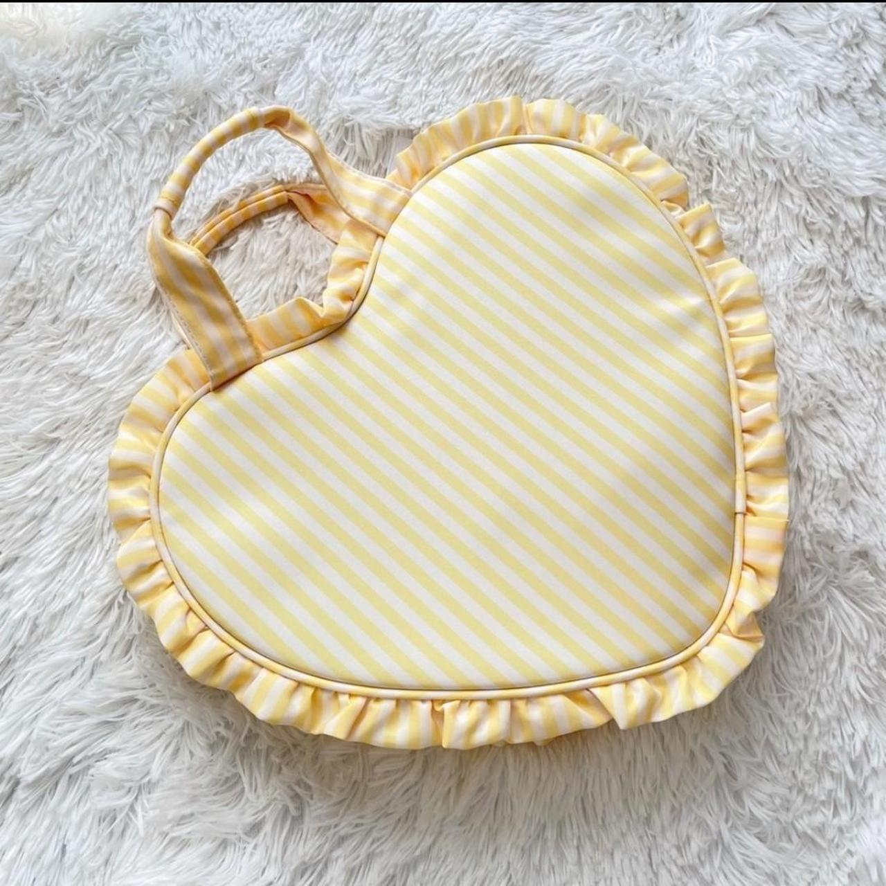 Stoney Clover Lane Ruffle Heart pouch in sunflower deals yellow white