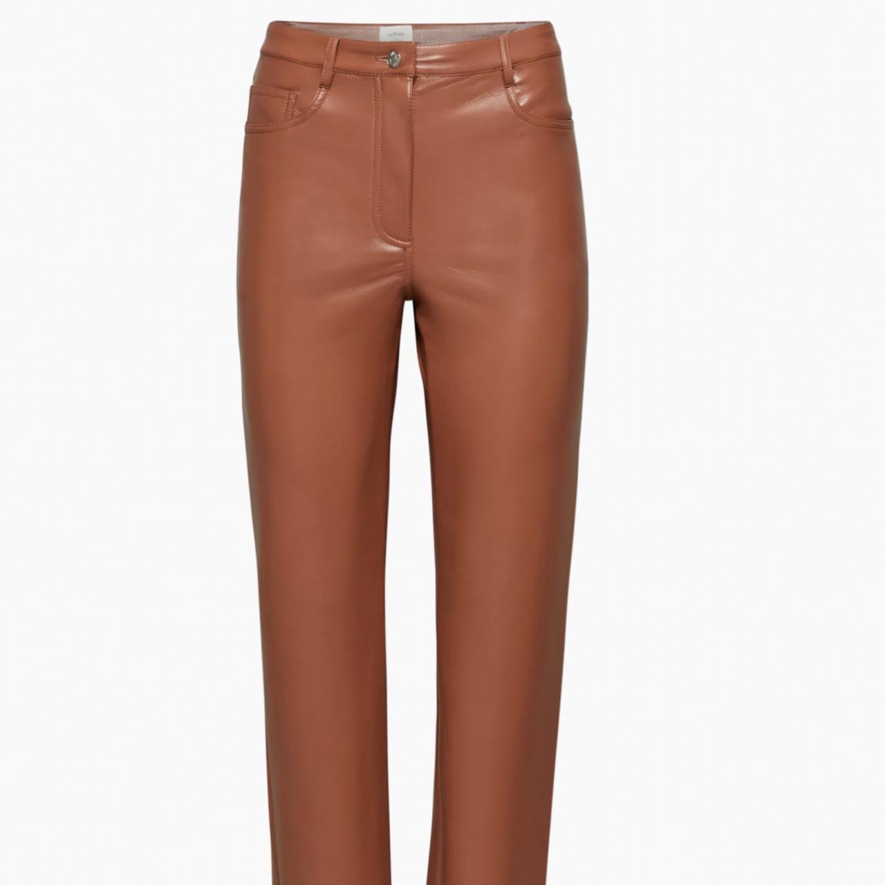 Aritzia Vegan Leather High waisted Melina Pant... Depop